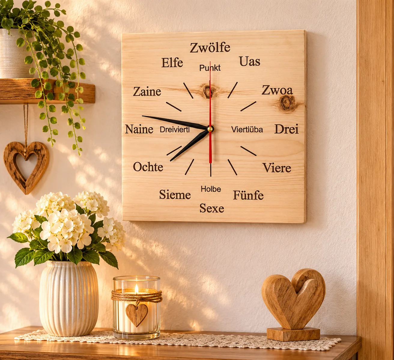 Uhr Zirbenholz